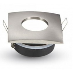 Foco Fijo Cuadrado Aluminio empotrar Niquel Mate IP65, Ideal para baño